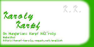 karoly karpf business card